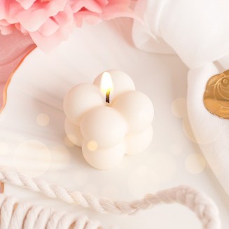 Bubble mini świeczka sojowa na upominek ślubny dla gości.