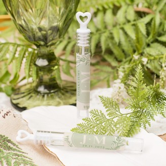 BAŃKI mydlane na ślub personalizowane Leśna Paproć 10szt
