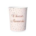 KUBECZKI papierowe z napisem Wieczór Panieński Rose Gold 6szt
