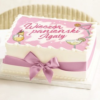 OPŁATEK na tort z imieniem przyszłej panny młodej dekoracja tortu