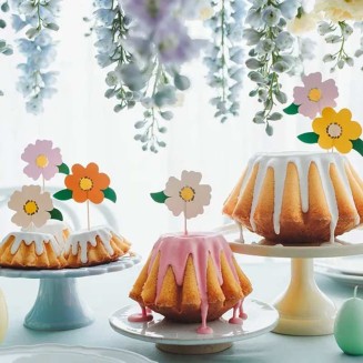 PIKERY kolorowe kwiatki na muffinki i tort