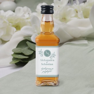 Etykiety do dekoracji buteleczek na mini whisky z okazji wesela.