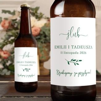 Etykiety na piwo weselne dla gości. Naklejki na butelki.