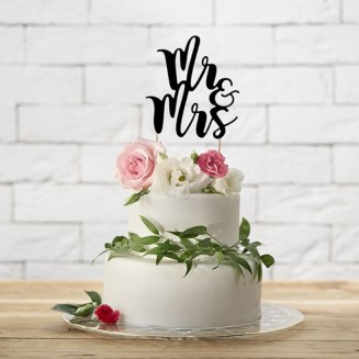 KONTUR papierowy na tort na patyczkach Mr&Mrs