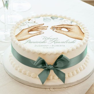 OPŁATEK na tort personalizowany Panieński i Kawalerski 2w1 Ø20cm