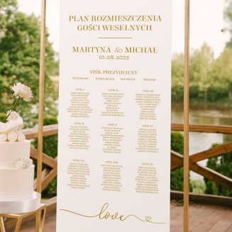 Rozpiska gości personalizowana na wesele.