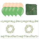 ZESTAW dekoracji Bieżnik Serwetki Balony w stylu boho Greenery