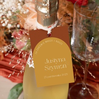 ZAWIESZKI na alkohol personalizowana dekoracja butelek Nowoczesny Ślub