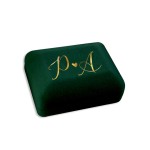 Zielone pudełko na obrączki ślubne. Personalizowane pudełko na ślub.