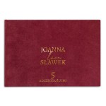 Elegancki album welurowy na rocznicę ślubu z aksamitną okładką i złotym nadrukiem, doskonały na wyjątkowy prezent