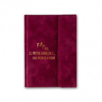 Elegancki NOTES Welurowy Zabawny Prezent Dla Świadka Podziękowanie