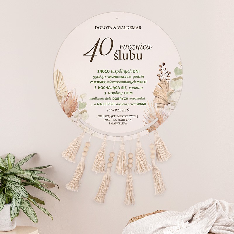 ŁAPACZ snów Wyjątkowy prezent z dedykacją na rocznicę ślubu