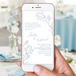 Cyfrowe ZAPROSZENIE Zawiadomienie Ślubne Dusty Blue