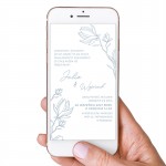 Cyfrowe ZAPROSZENIE Zawiadomienie Ślubne Dusty Blue