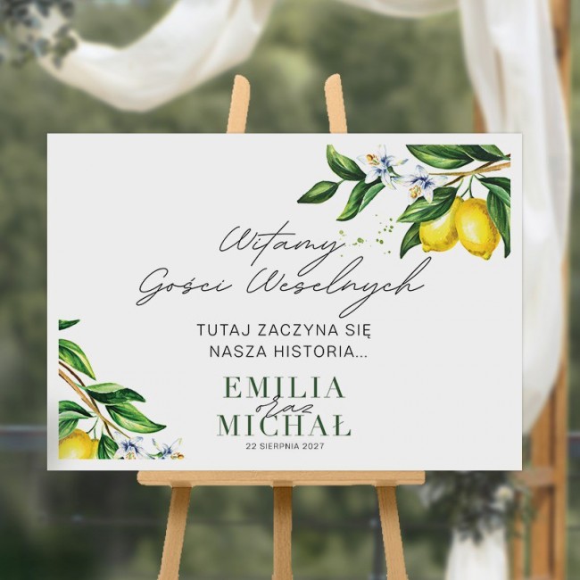 Plakat powitalny słoneczna cytryna