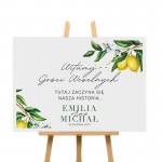 tablica na powitanie gości słoneczna cytryna