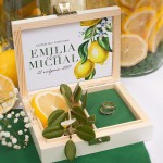 PUDEŁKO na obrączki drewniane Słoneczna Cytryna