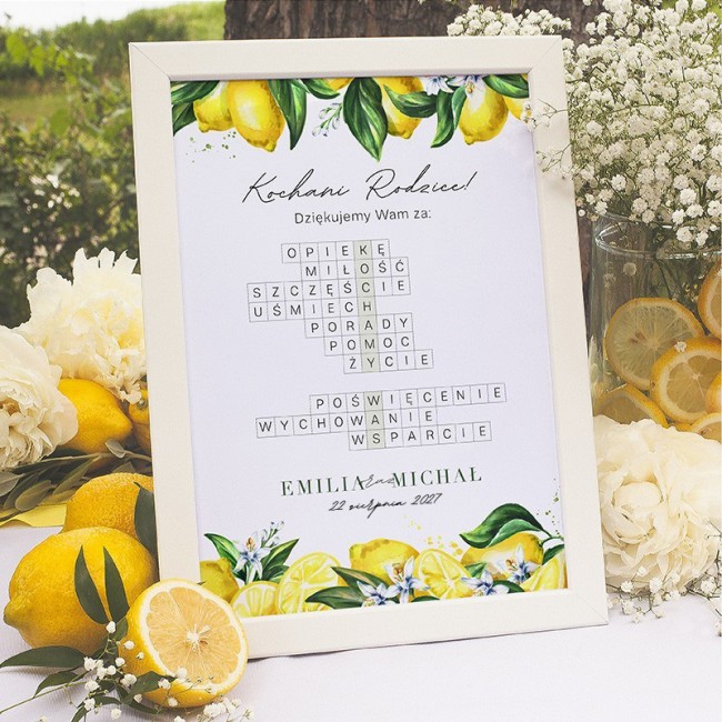 PREZENT dla rodziców krzyżówka Kochamy Was - Słoneczna Cytryna