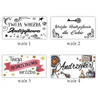 CIASTECZKA dla gości TWOJA WRÓŻBA ANDRZEJKOWA 10szt