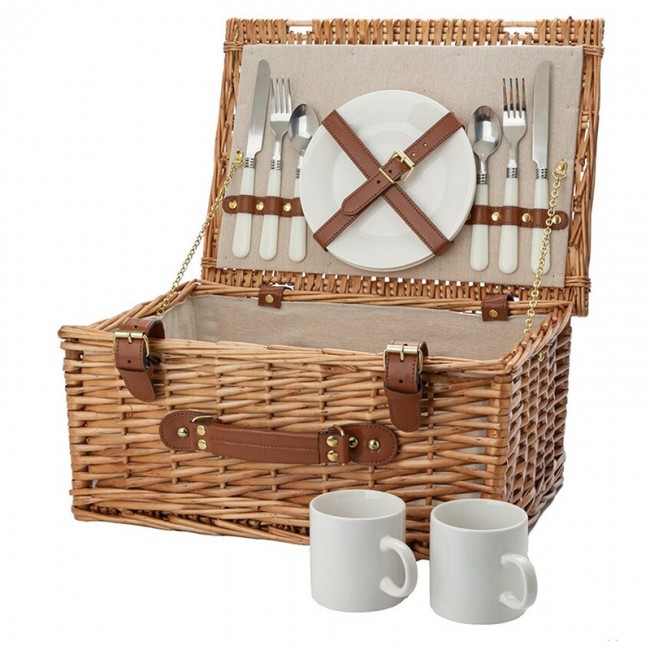 Wiklinowy kosz piknikowy na prezent