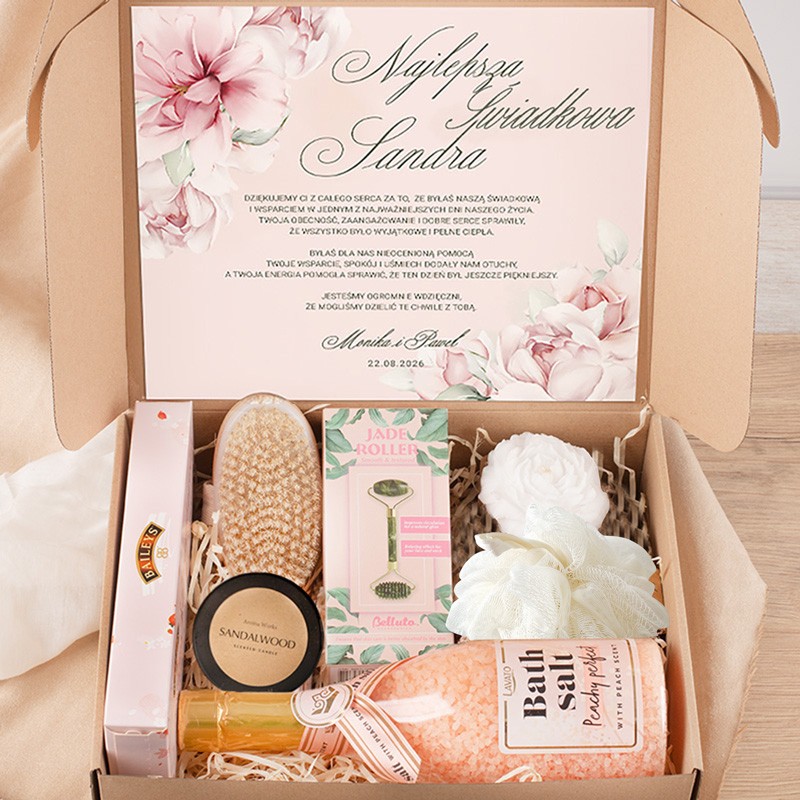 ZESTAW Domowe Spa Box z Podziękowaniem Dla Świadkowej