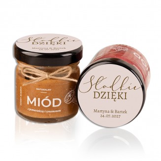 Smakowy MIÓD w Małym Słoiczku Podziękowanie dla Gości 10szt