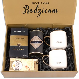 Podziękowanie dla rodziców na ślubie zestaw z kawą