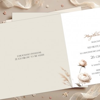 Wypisane zaproszenie ślubne boho