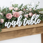 Drewniany NAPIS Wish Table Dekoracja na Stół 40cm