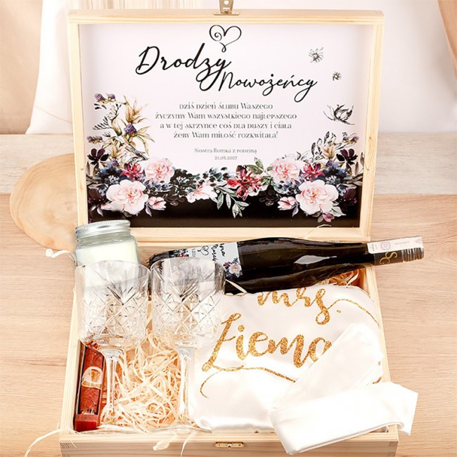 SKRZYNKA luksusowy personalizowany PREZENT DLA MŁODEJ PARY Tajemniczy Ogród
