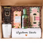 PREZENT dla bliskiej osoby Ekskluzywny zestaw z kubkiem kawą i kosmetykami