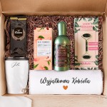 PREZENT dla bliskiej osoby Ekskluzywny zestaw z kubkiem kawą i kosmetykami