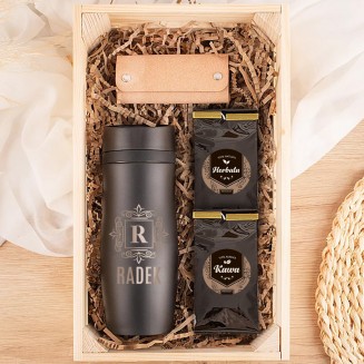 PREZENT gotowy dla mężczyzny w drewnianej skrzynce