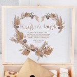 ZESTAW w Drewnianej Skrzyni Elegancki Prezent na Ślub