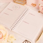 PLANER ślubny Ze Złoceniem Personalizowany Organizer Aksamitne Złoto