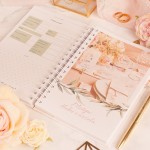 PLANER ślubny Ze Złoceniem Personalizowany Organizer Aksamitne Złoto