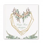 Personalizowana księga gości z geometrycznym sercem. Dodatek na wesele.