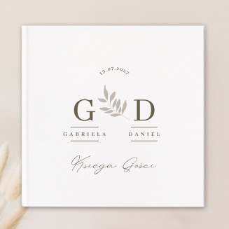 Księga gości w minimalistycznym stylu. Piękny dodatek ślubny z personalizacją.