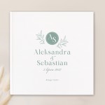 Księga gości weselnych w kolorze szałwii.