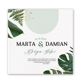 Księga gości na wesele z motywem roślinnym