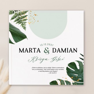 KSIĘGA GOŚCI weselnych z monsterą