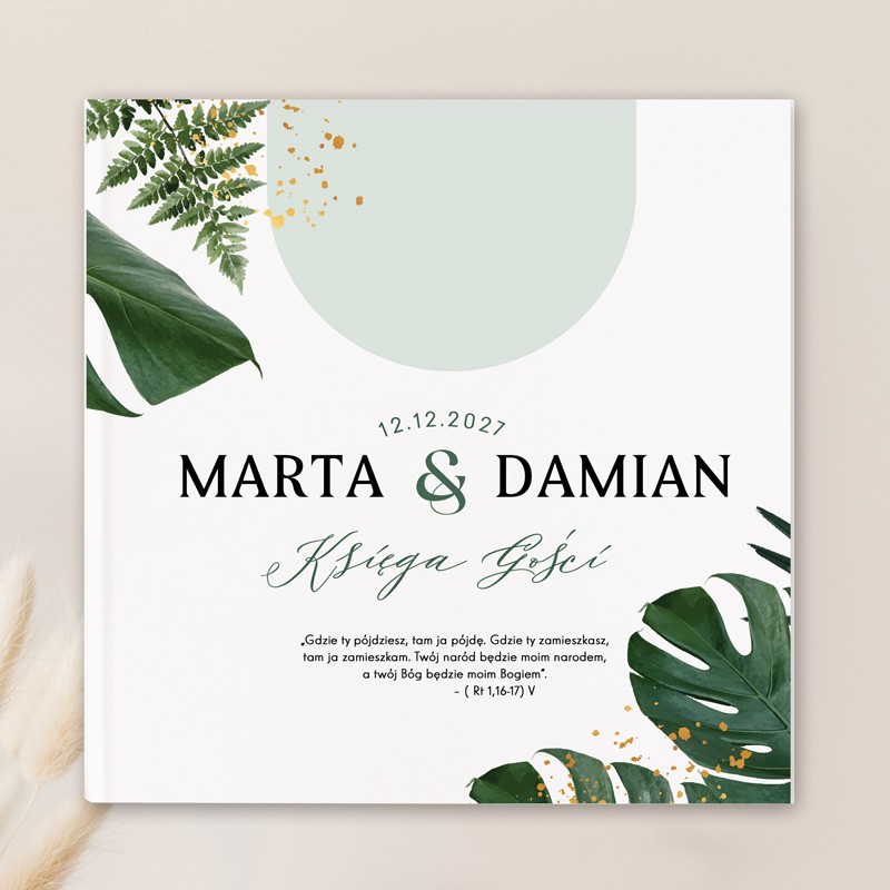 KSIĘGA GOŚCI weselnych z monsterą