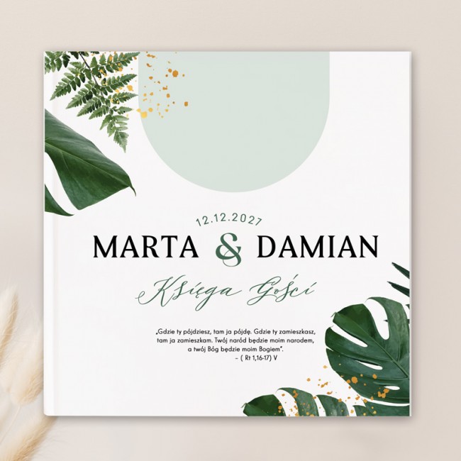 KSIĘGA GOŚCI weselnych z monsterą