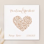 Księga gości z motywem serca. Personalizowana okładka.