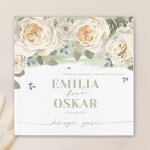 Personalizowana księga na wesele z motywem kwiatowym