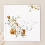 Księga gości z roślinną grafiką na okładce. Personalizowany dodatek ślubny.