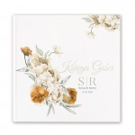 Personalizowana księga gości z kwiatowym motywem.