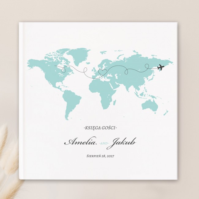 Księga gości z motywem podróżniczym. Personalizowana okładka.
