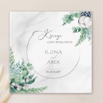 Księga gości weselnych w nowoczesnym stylu, udekorowana grafiką z kolekcji Magiczna. Idealna atrakcja na wesele dla gości.