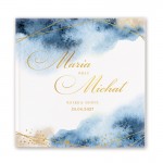 KSIĘGA GOŚCI weselnych Kolekcja Złoto-Granatowa BIAŁE KARTKI